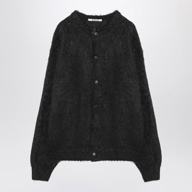 Auralee Black Mohair And Wool Cardigan Men