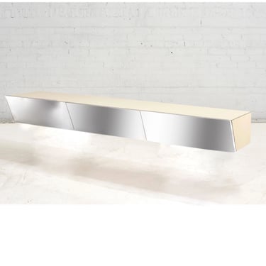 Pace Collection Wall Shelf with Stainless Steel Drawers, 1970