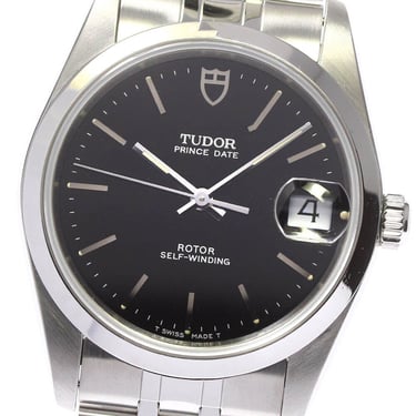Vintage TUDOR PRINCE DATE 74000 Men's Watch Black Face Automatic Stainless Steel Swiss oyster rolex 