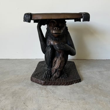 Maitland Smith Bronze Monkey Stool /Side Table 