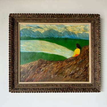 1970's Mallde Lederman Impressionist  Landscape Oil Painting, Framed 