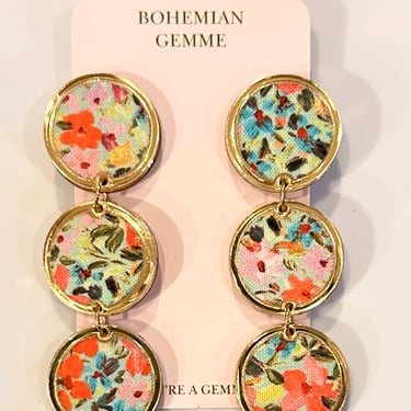 Sample Sale Floral Print Circle Drops
