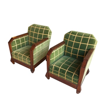 Pair of Art Deco Upholstered Chairs, France, 1930’s