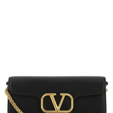 Valentino Garavani Woman Black Leather Locã² Handbag