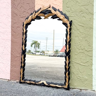 Black and Gold Palm Frond MIrror