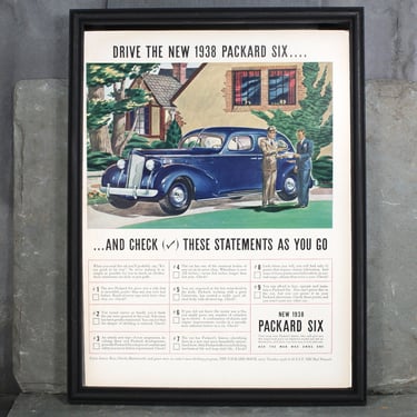 1938 Vintage Packard Advertisement | UNFRAMED Vintage Advertising Page | 1938 Vintage Car Ad | Pre World War II Ad 