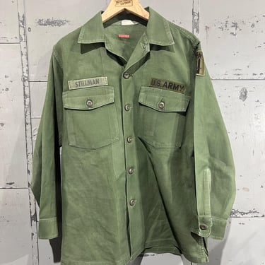 70's OG-107 Fatigue Button Up Shirt Vietnam War Army Green 