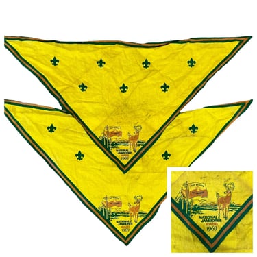 Vintage 60’s 1969 BSA Boy Scouts National Jamboree Bandanas qty 2