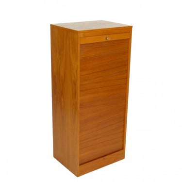 Danish Teak Tambour Door Chest