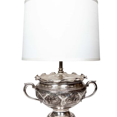 Silver Plate Trophy Urn Lamp