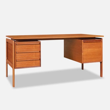 Danish Modern Floating Top Teak Desk by G.V. Møbler