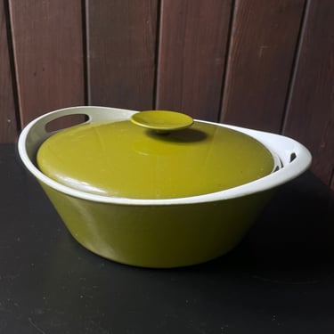 Vintage 1970s Michael Lax Copco Green Casserole Pan Pot Lidded Dish Danish Scandinavian Mid-Century Kitchen 