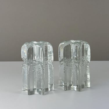 Cast Glass Candle Holder 