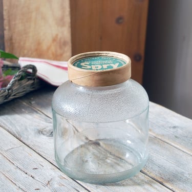 Spry shortening jar with cardboard lid / vintage Hazel | Sunflower