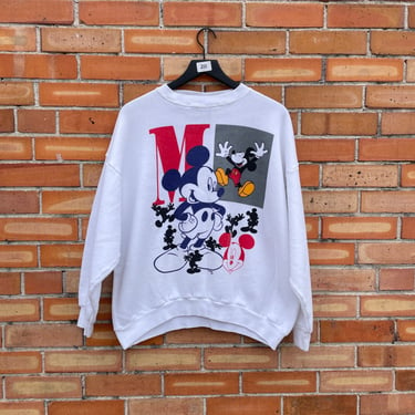 vintage 90s white mickey mouse jerry leigh sweatshirt / xl extra large 