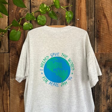 Vintage 90s 1994 Pearl Jam I saved the world for Pearl Jam Radio Promo Shirt single stitched Size XL 