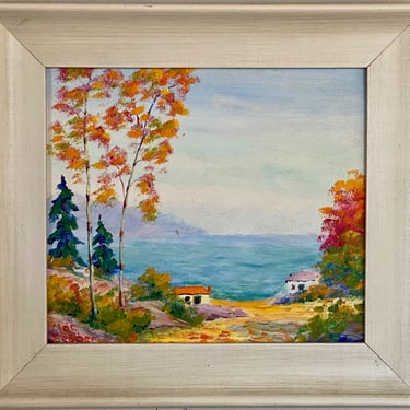 E.M. Seager Oil Painting Lutsen Lake Superior Minnesota 