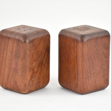 Danish Modern Teak Square Block Salt and Pepper Shaker Set | Bluff St ...