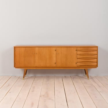 Long Scandinavian Teak Sideboard with 5 drawers, Norway, 1960s 