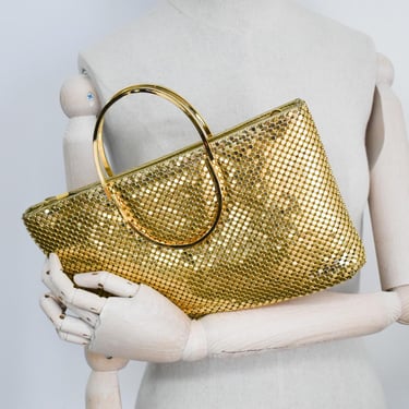 1980s Gold Metal Mesh Handbag 