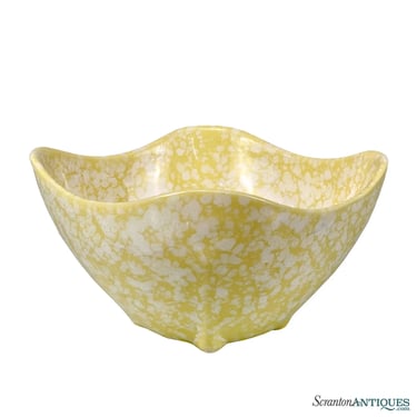 Mid-Century Atomic California Pottery Yellow Speckled Sculptural Bowl