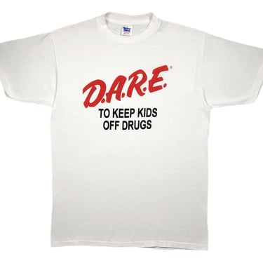 Vintage 90s DARE To Keep Kids Off Drugs Made in USA Graphic T-Shirt Size Large 