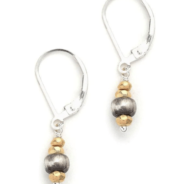 J&amp;I Jewelry | Small Oxidized Sterling + Vermeil Bead Earring