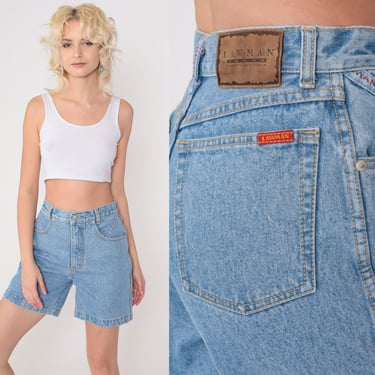 90s Denim Shorts Blue Jean Shorts High Waisted Bottoms Retro Basic Mom Shorts Lawman Jeans Cotton Vintage 1990s Small 28 