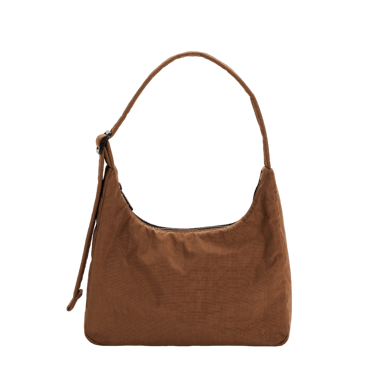 Mini Nylon Shoulder Bag - Brown