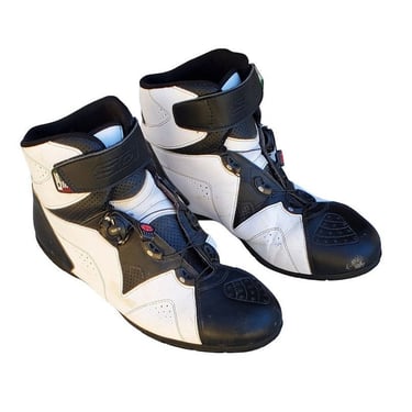 SIDI Astro Black & White Nitro Ankle Motorcycle Boots Teflon Thermoplastic 11.5 