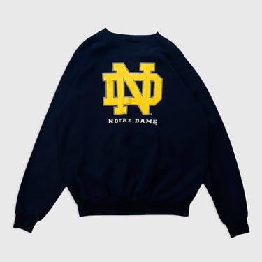 Vintage Notre Dame School Logo Sweatshirt Sz L