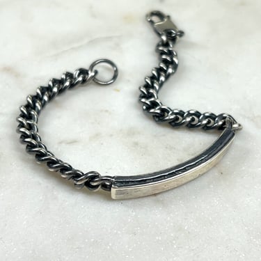 Sonja Fries | Oxidized sterling silver ID tag  Bracelet