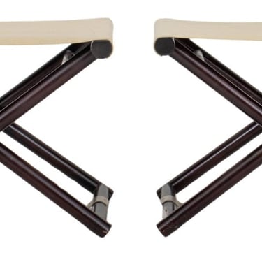 Faux Leather Folding Stools, Pair