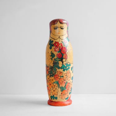 Vintage Matryoshka Doll, Large 12.5" Tall Russian Nesting Doll 