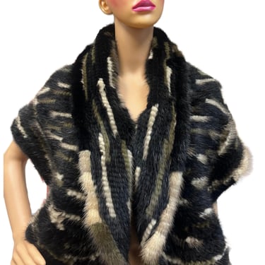 Vintage Mink Shawl, Vintage Fur Cape, Mink Shawl, Knitted Fur Shawl, Vest by Ophele Furs, Vintage Winter Wear, Vintage Fur Accessories, Mink 