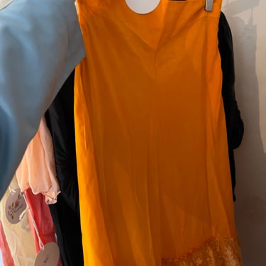Hand Dyed Orange Silk Skirt