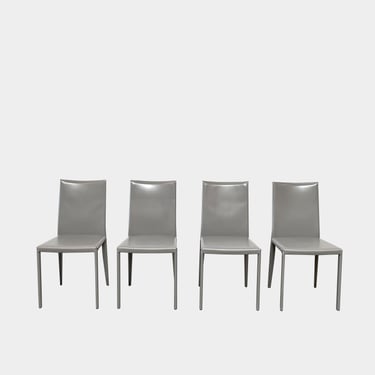 Frag Dining Bella Chair Set in Light Grey Leather