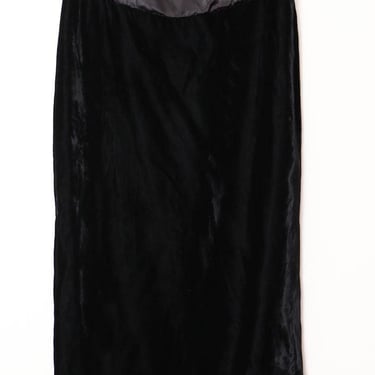 Gunne Sax Black Velvet Pencil Skirt Vintage 1980's Evening Party Dress Jessica McClintock size 5, 1970's 