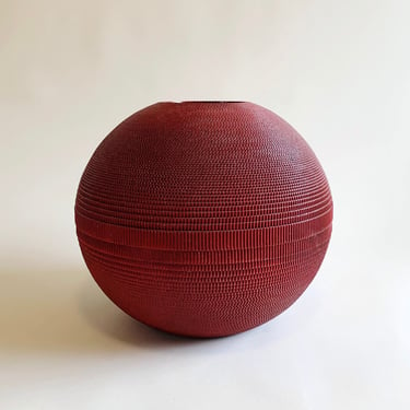 RED CORRUGATED VASE by Flute Chicago 