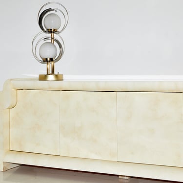 Faux Goat Skin Lacquered Credenza, 1970s 