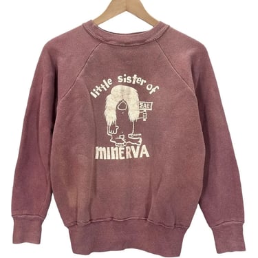 Vintage 60's Little Sisters of Minerva Sorority Caveman Raglan Sweatshirt S/M