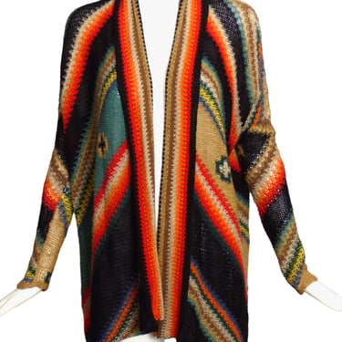 RALPH LAUREN- Multi Color Linen & Silk Cardigan, Size-Small