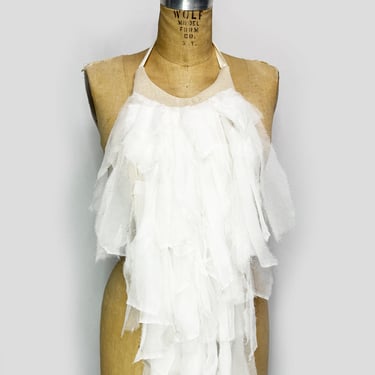 Natural Linen and White Silk Lana Collar