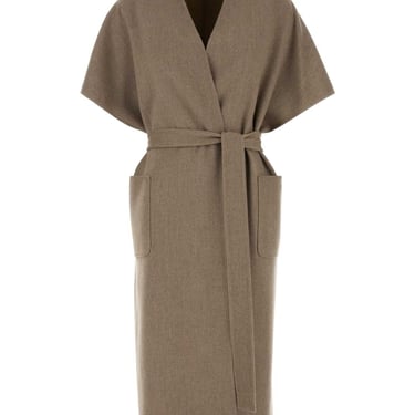 Fendi Women Cappuccino Stretch Cashmere Reversible Coat