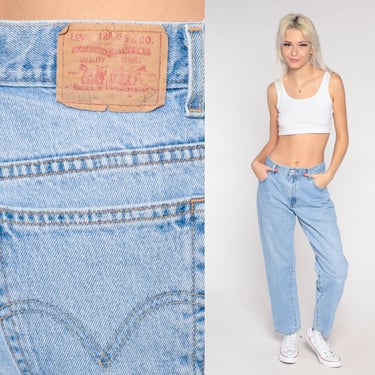 Vintage Levi 550 Jeans 90s Levis Jeans High Waisted Jeans Tapered Leg Light Wash Blue Denim Pants Basic Levi Strauss 1990s Small S 28 6 