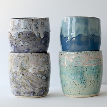 Cups with Drippy Glaze | Handmade Pottery | Handmade Ceramics 