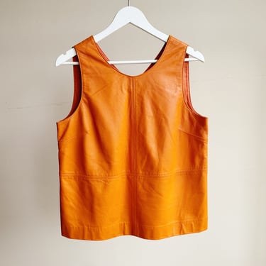 Squash Boxy Leather Vest Top