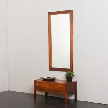 Scandinavian mid century rosewood console with a mirror, Denmark 1960s 