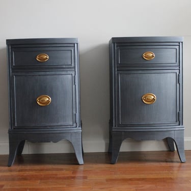 SOLD****Do not purchase***Pair/Set Blue metallic nightstands/accent tables/end tables 