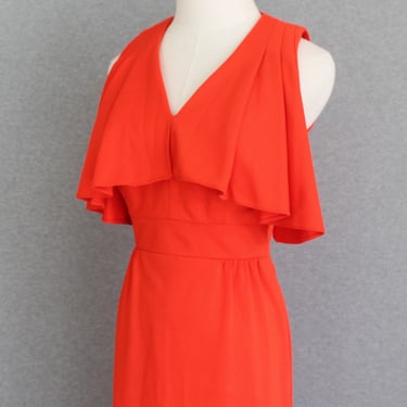 1970s - Flamin Hot Cheeto - Red/Orange - Mod Maxi - by Leslie Fay - Marked size 6 